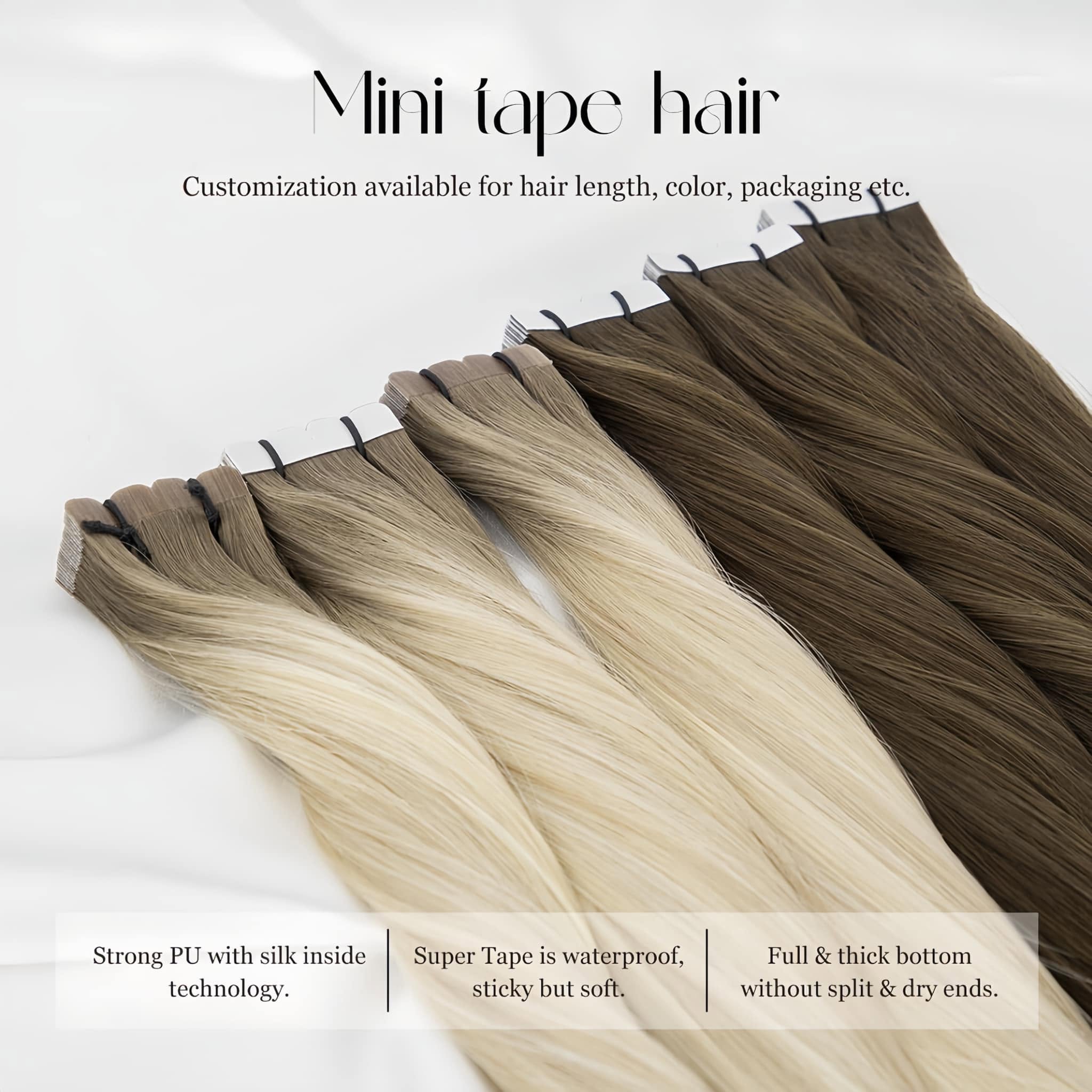 Invisible Tape In Extensions Real Hair - وصلات شعر بشري صغيرة مستقيمة غير