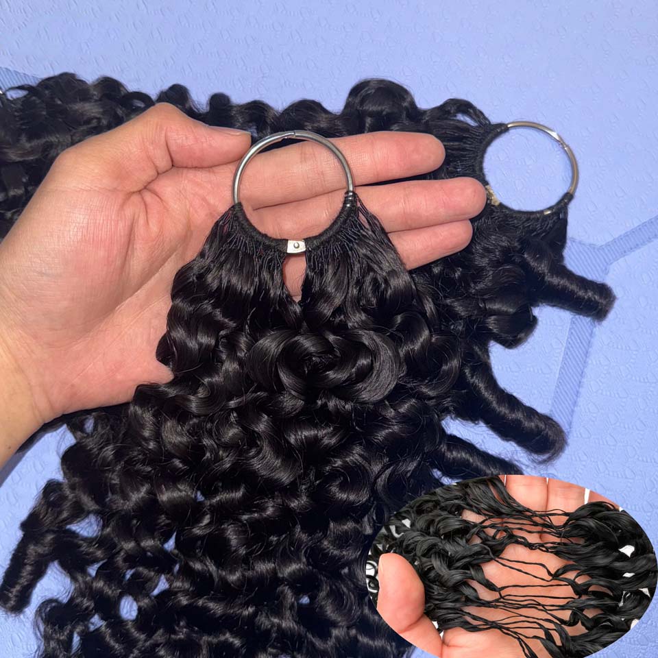 Water Wave Bulk Human Hair For Braiding - وصلات شعر بشري مجعد بورمي 12A،