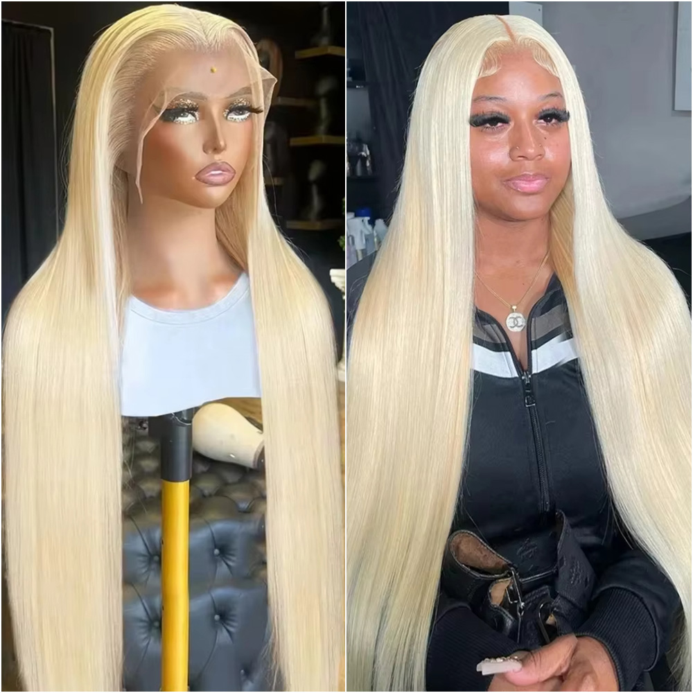 Hd Lace Frontal Wig Human Hair Pre Plucked - باروكة شعر بشري برازيلي أشقر 613
