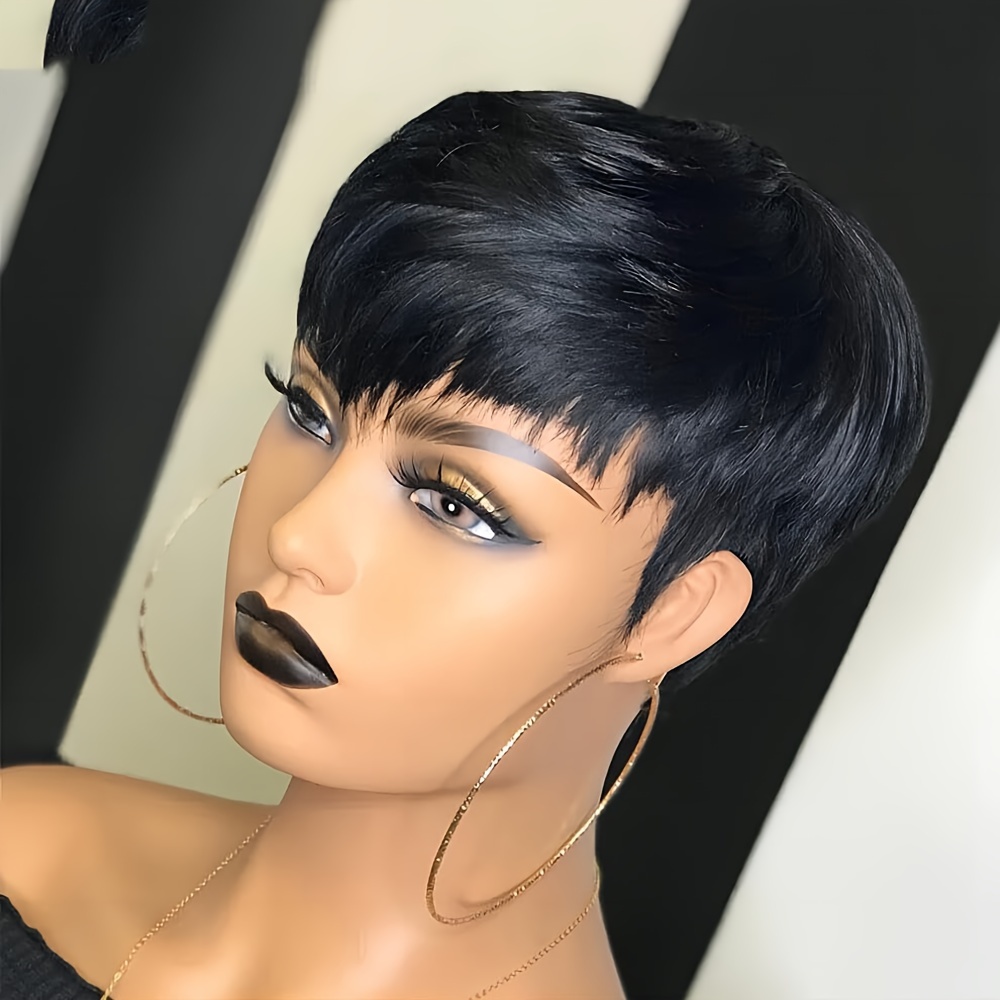 Short Pixie Cut Wig Human Hair Cheap - شعر مستعار قصير عابث طبقة الشعر