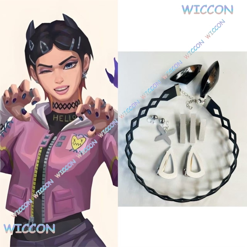 Hair Clips - Valorant القرنفل كليب طوق الفراشة الأقراط