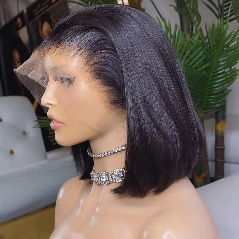Pre Parted 13X4 Lace Front Bob Wig - باروكة شعر طبيعي بشبكة أمامية 13x4،
