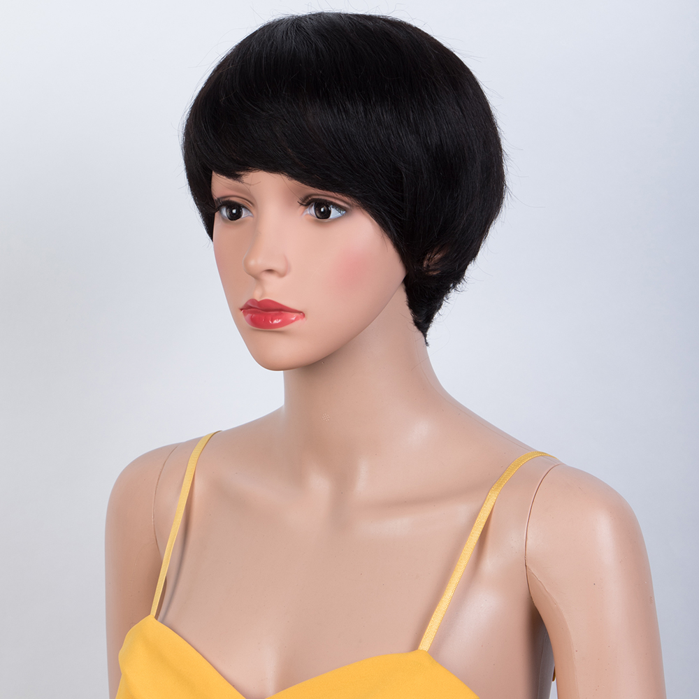 شعر مستعار قصير مستقيم بقصة بي - مراجعة Short Pixie Cut Wig Human Hair Cheap وسعره