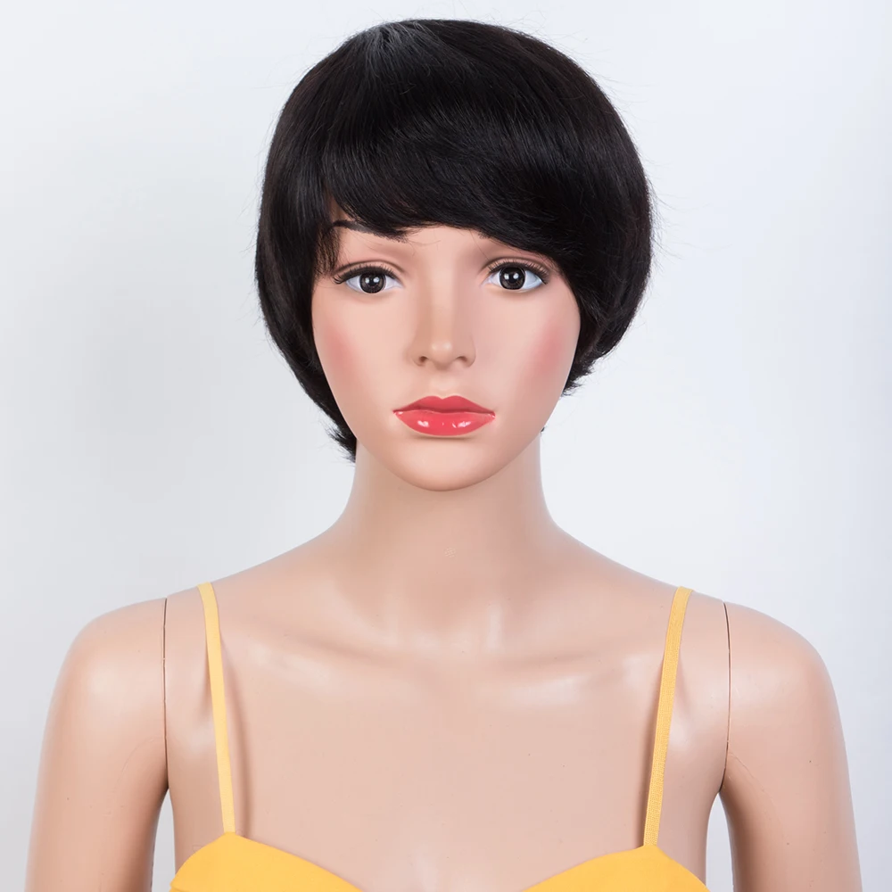 شعر مستعار قصير مستقيم بقصة بي - مراجعة Short Pixie Cut Wig Human Hair Cheap وسعره