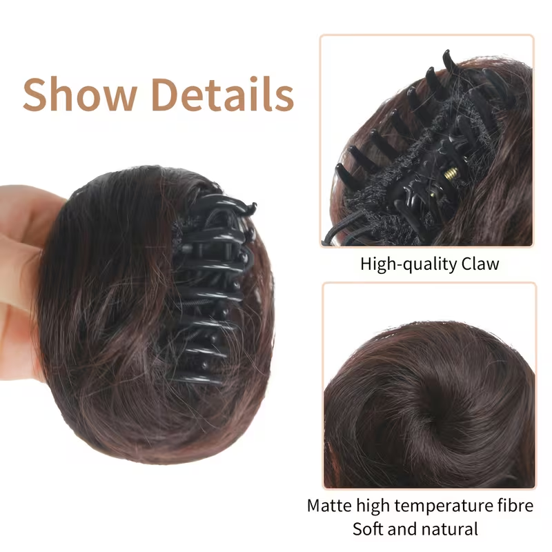 مشبك شعر صناعي على شكل كعكة (د - مراجعة Claw Clip Messy Bun Hair Piece وسعره