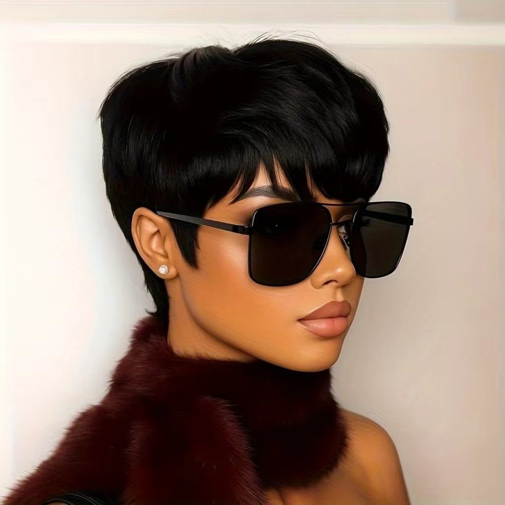 شعر مستعار نسائي قصير بقصة بيك - مراجعة Short Pixie Cut Wig Human Hair Cheap وسعره