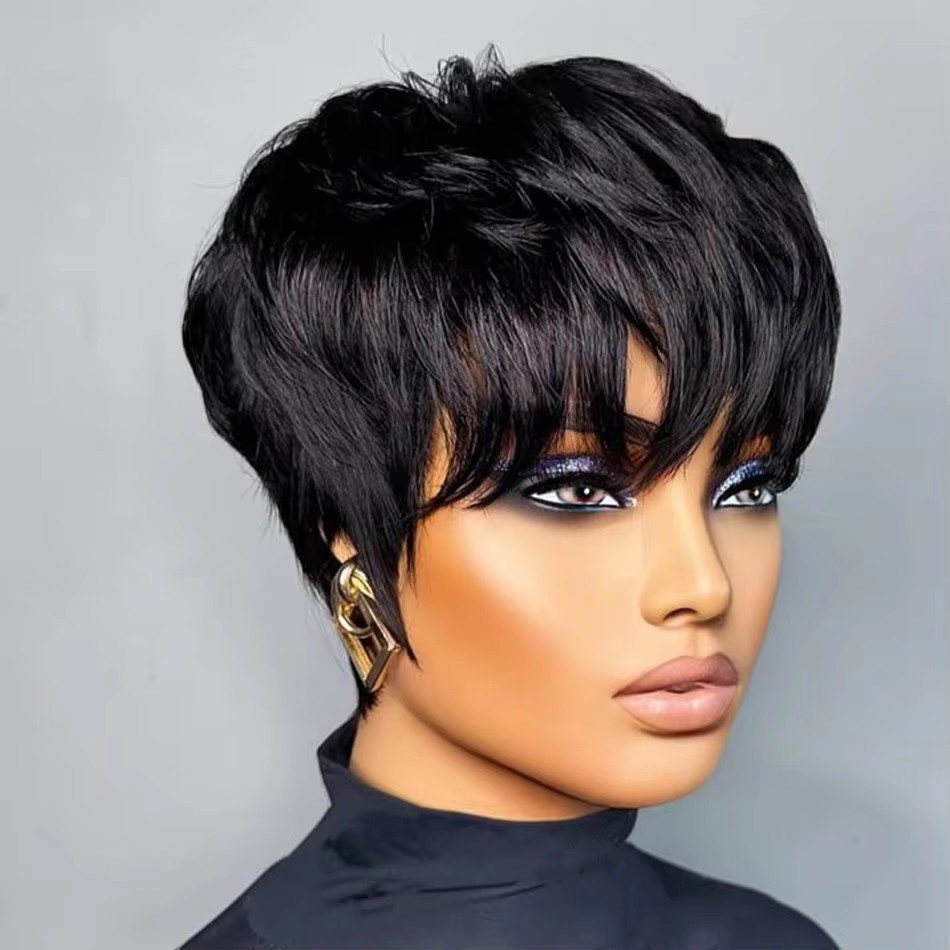 شعر مستعار نسائي قصير بقصة بيك - مراجعة Short Pixie Cut Wig Human Hair Cheap وسعره