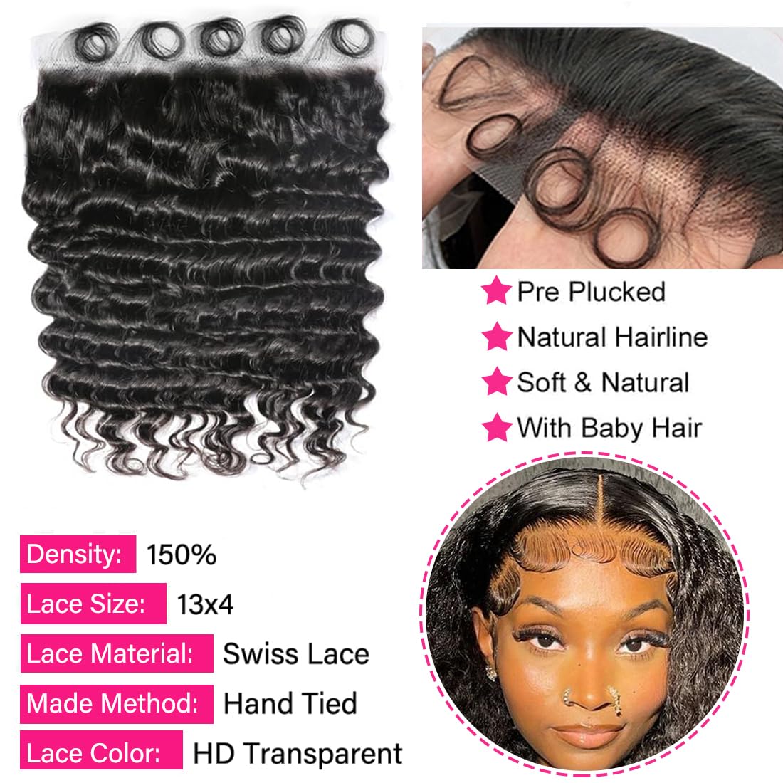 حزم شعر مموج عميق مع فرونتال 3 - مراجعة Deep Wave 3 Bundles With Closure وسعره