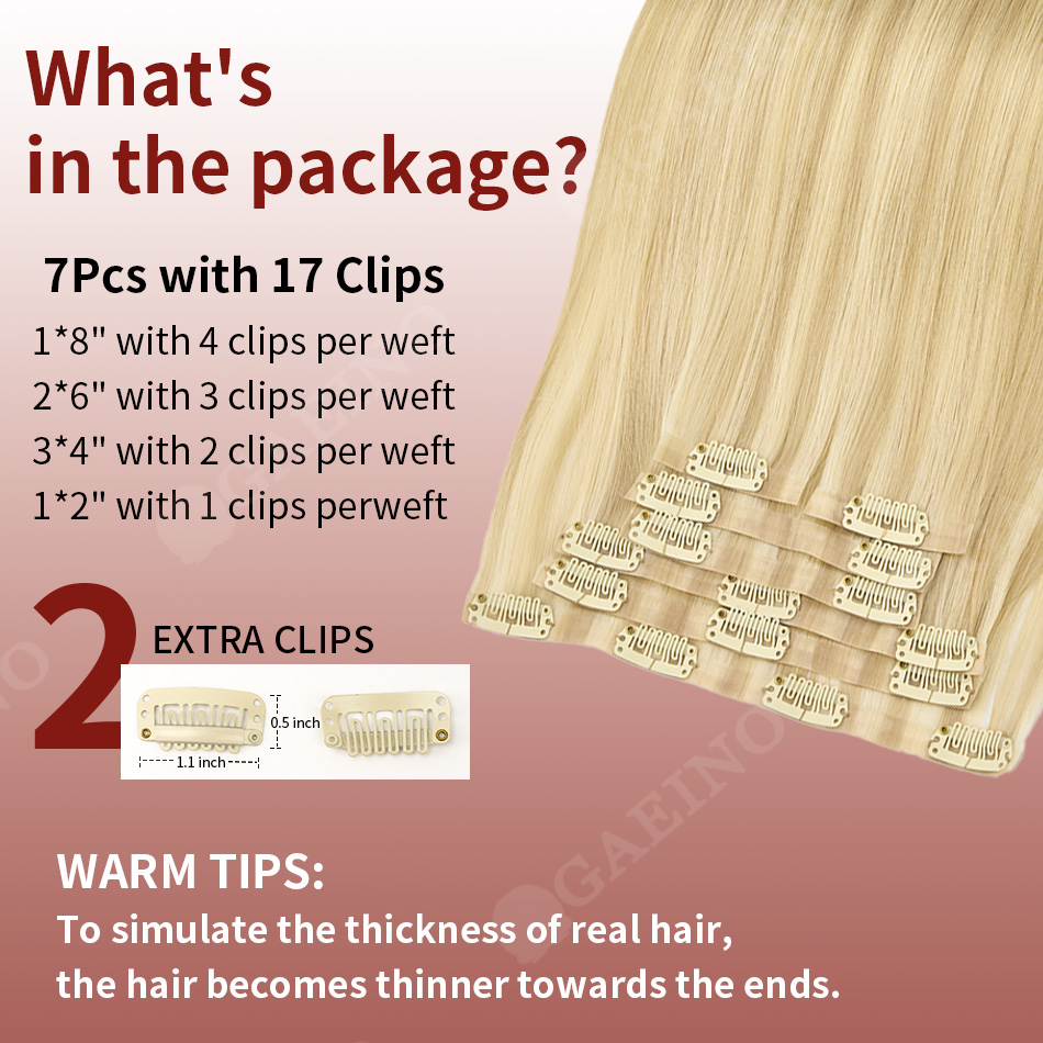 وصلات شعر طبيعي 12A من 7 قطع ب - مراجعة Seamless Clip In Hair Extensions Human Hair وسعره