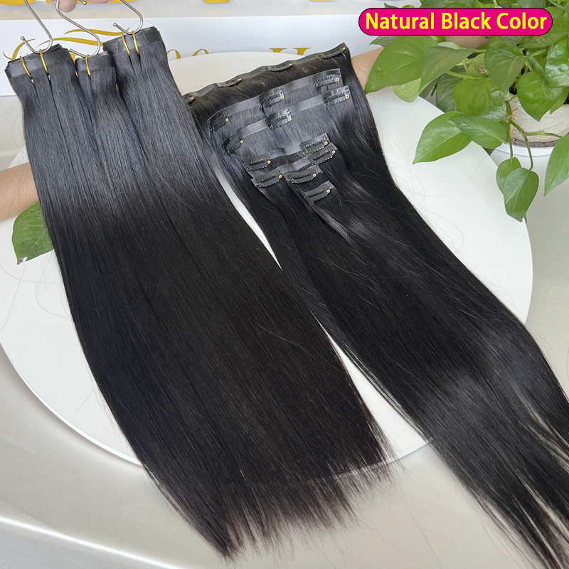 7 قطع من وصلات الشعر البشري غي - مراجعة Seamless Clip In Hair Extensions Human Hair وسعره