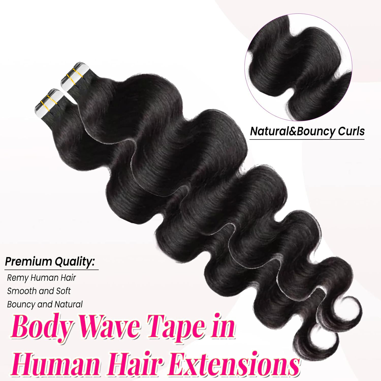 وصلات شعر بشري لاصقة مموجة 20  - مراجعة Invisible Tape In Extensions Real Hair وسعره