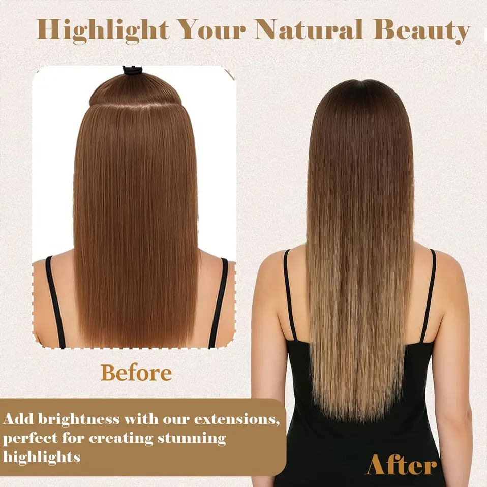 وصلات شعر بمشابك غير مرئية، مس - مراجعة Seamless Clip In Hair Extensions Human Hair وسعره