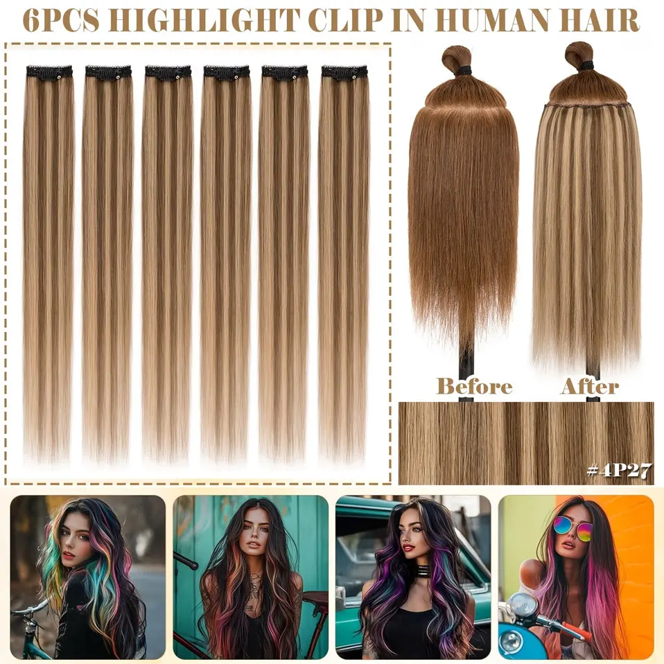 وصلات شعر بمشابك غير مرئية، مس - مراجعة Seamless Clip In Hair Extensions Human Hair وسعره