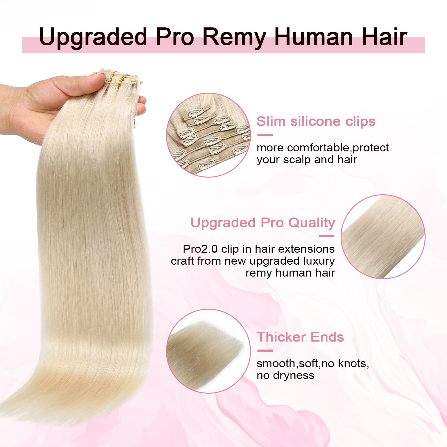 وصلات شعر طبيعية قابلة للتركيب - مراجعة Seamless Clip In Hair Extensions Human Hair وسعره