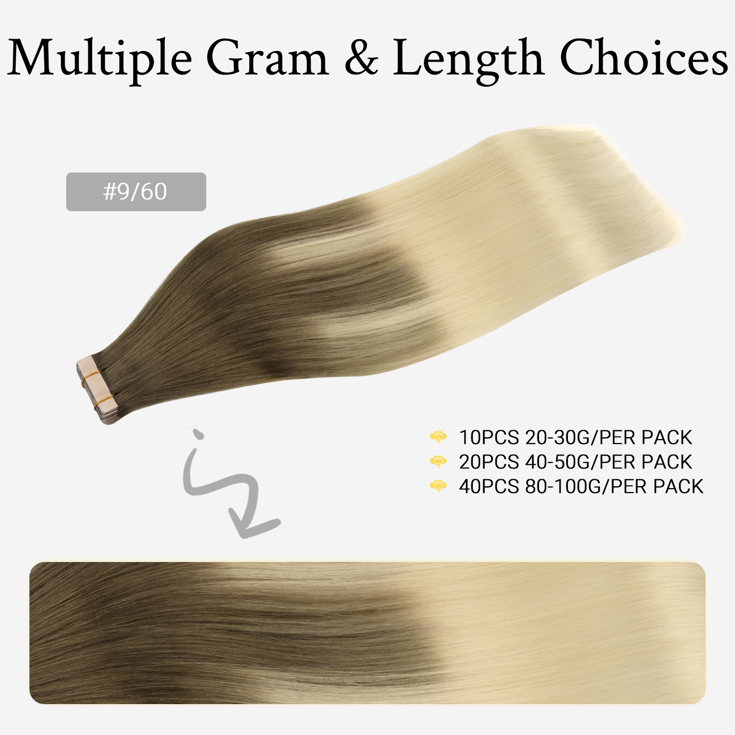 وصلات شعر Sunmofavo اللاصقة غي - مراجعة Invisible Tape In Extensions Real Hair وسعره