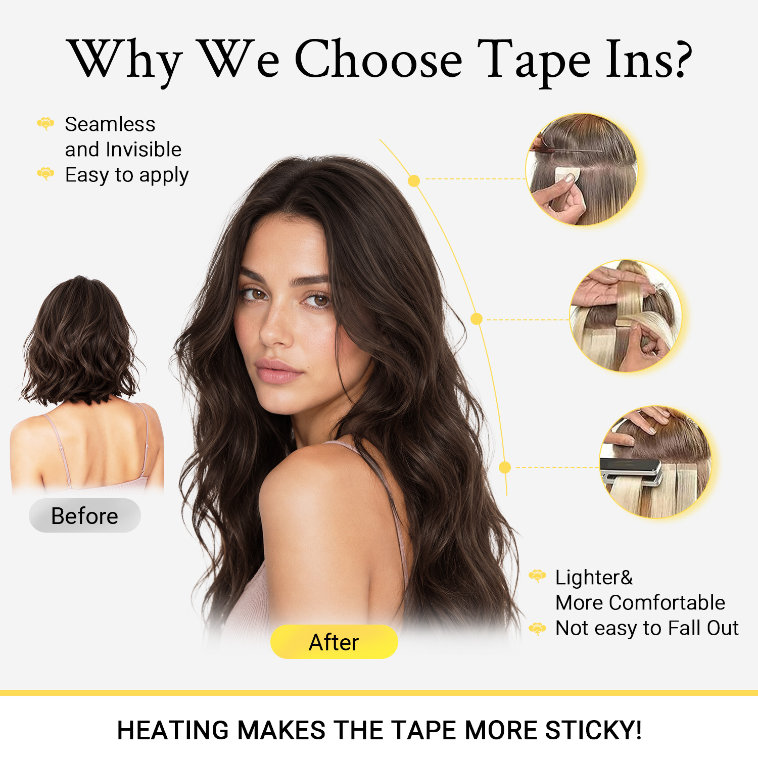 وصلات شعر Sunmofavo اللاصقة غي - مراجعة Invisible Tape In Extensions Real Hair وسعره