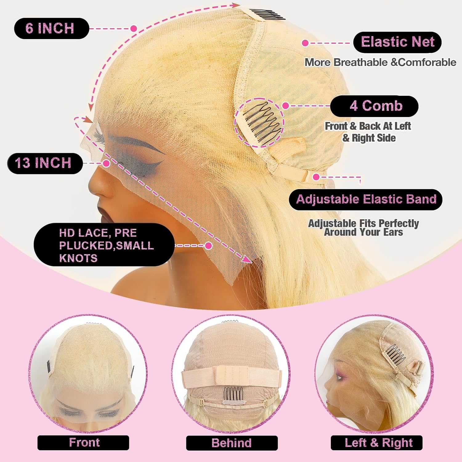 باروكة شعر بشري أشقر 613 بطول  - مراجعة 613 Blonde Body Wave Lace Front Wig وسعره