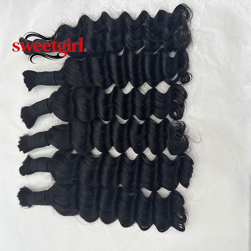 خصلات شعر بشري مموج غير معالج، - مراجعة Water Wave Bulk Human Hair For Braiding وسعره